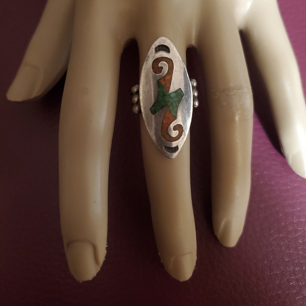 Southwestern Sterling Silver Ring  Size 8 Women Men